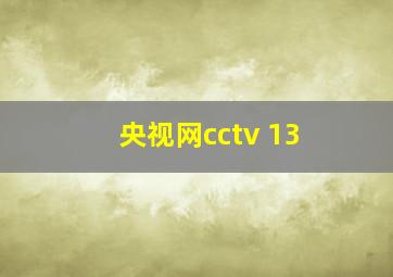 央视网cctv 13